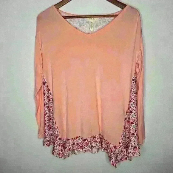 Matilda Jane Sing it out long sleeve swing top peach floral Sz S - Picture 2 of 7